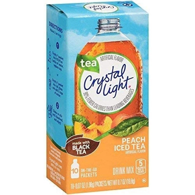 Crystal Light On-the-Go, Peach Iced Tea Drink Mix, 10 CT (Pack of 2) - Image 2